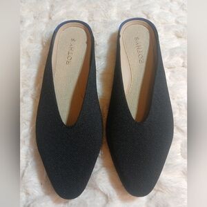 Rothy's The Almond Demi In Black Flats Knit Mules Slip On Size 8.5